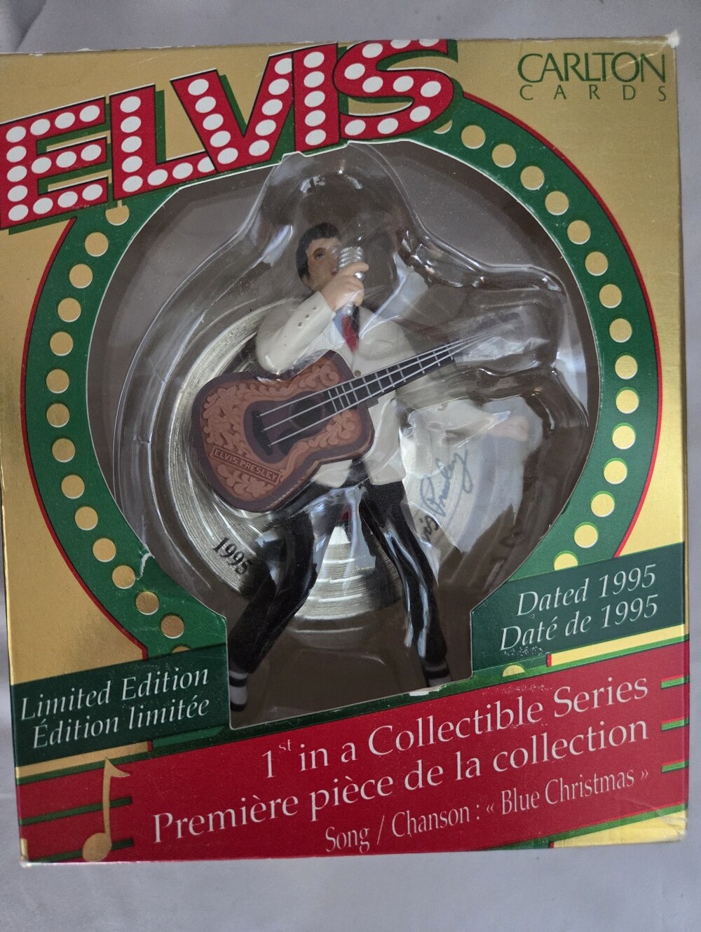 1995 Carlton Cards Elvis Presley Musical Ornament - Blue Christmas